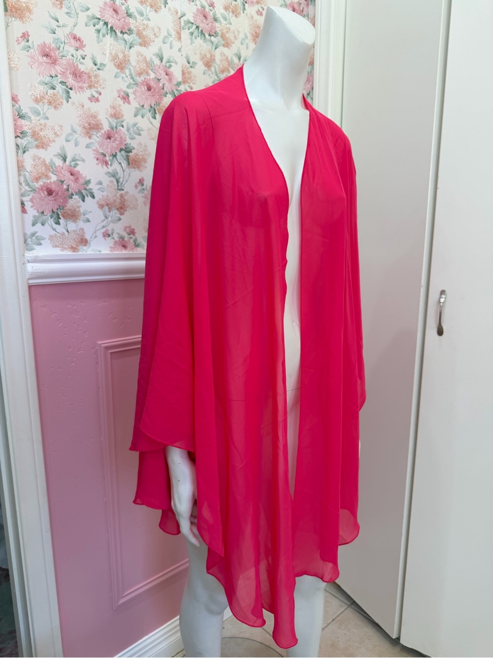 Sheer Hot Pink Cape- Lightweight Layer